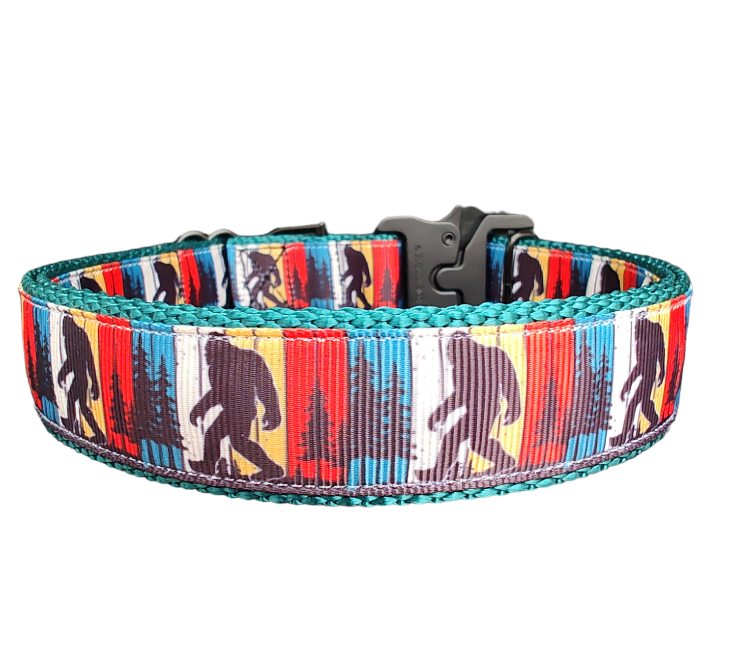 Bigfoot Sasquatch Green Nylon Dog Collar MD, LG, XL, Leash
