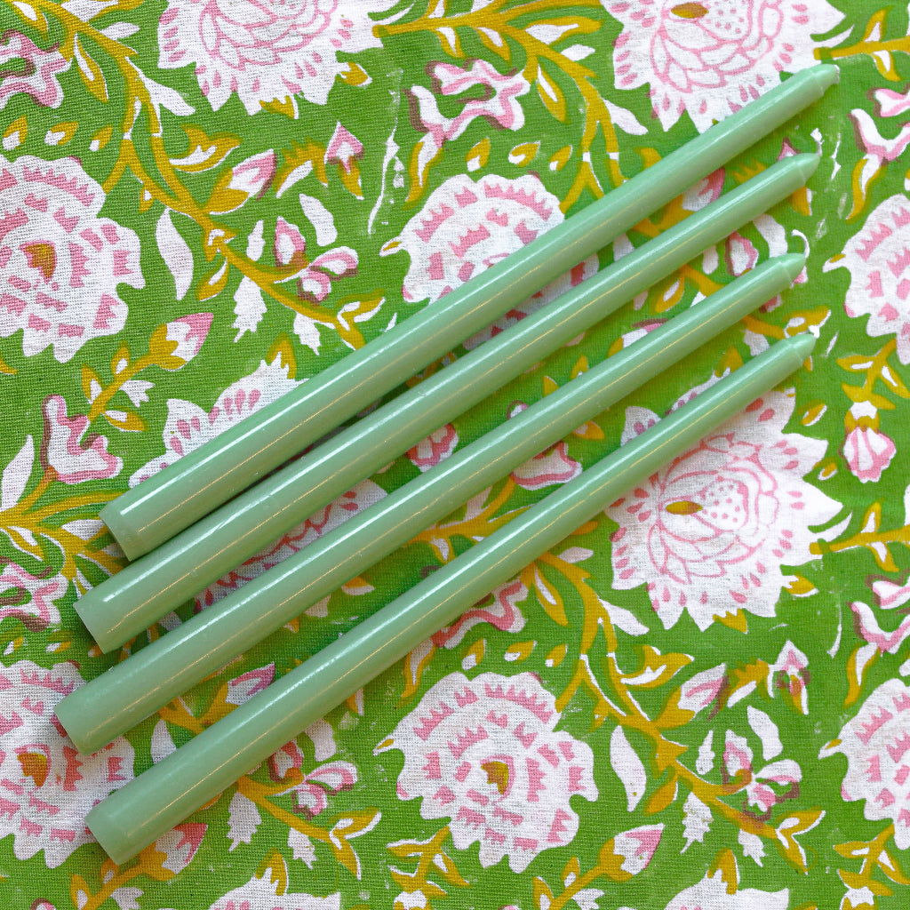 Extra Tall Pistachio Cream Taper Candle, 1 Case of 24 Packs (4 Candles per Pack)