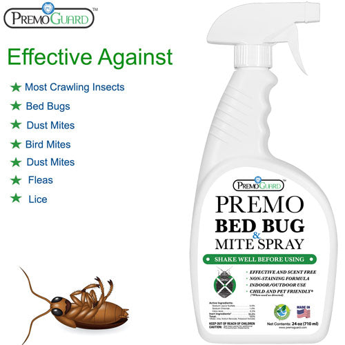 Bed Bug & Mite Killer Spray 24 oz | Natural & Non-Toxic | Premo Guard