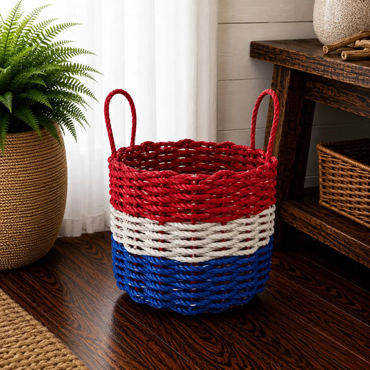 Red, White & Blue Rope Basket