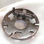 Round Metal Pewter Brooch
