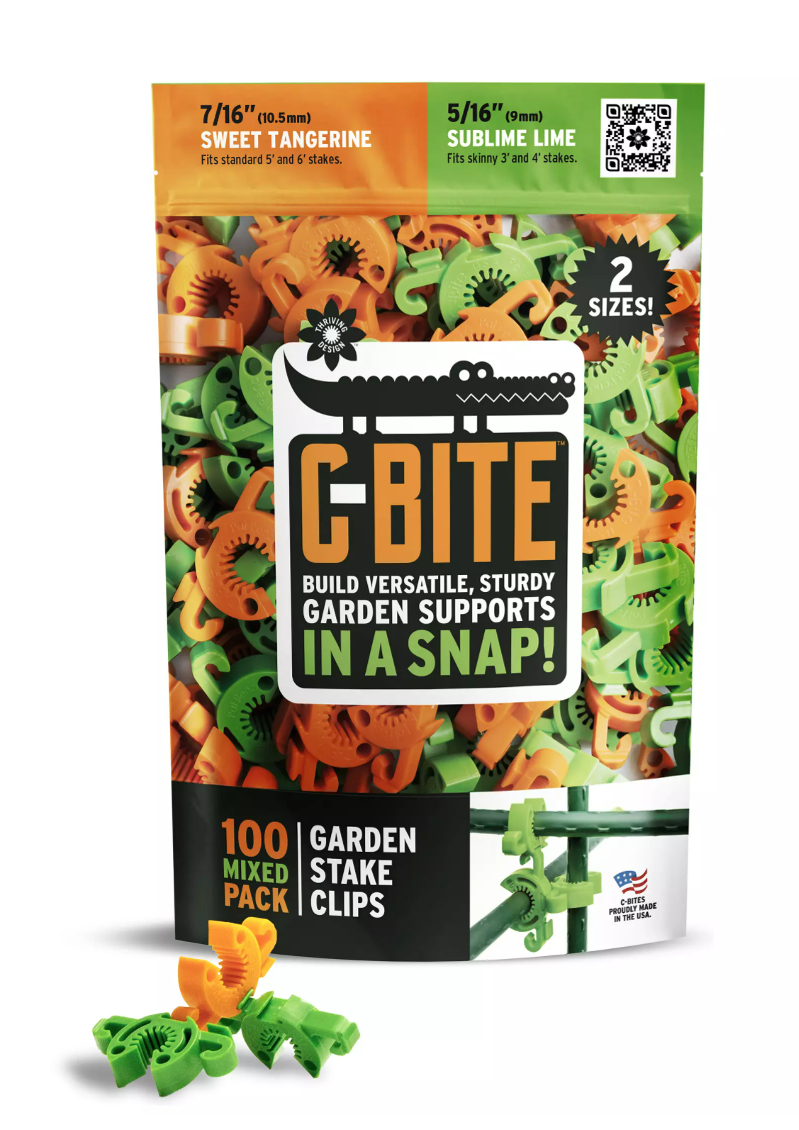 C-BITE Garden Stake Clips - Plant Support Connectors