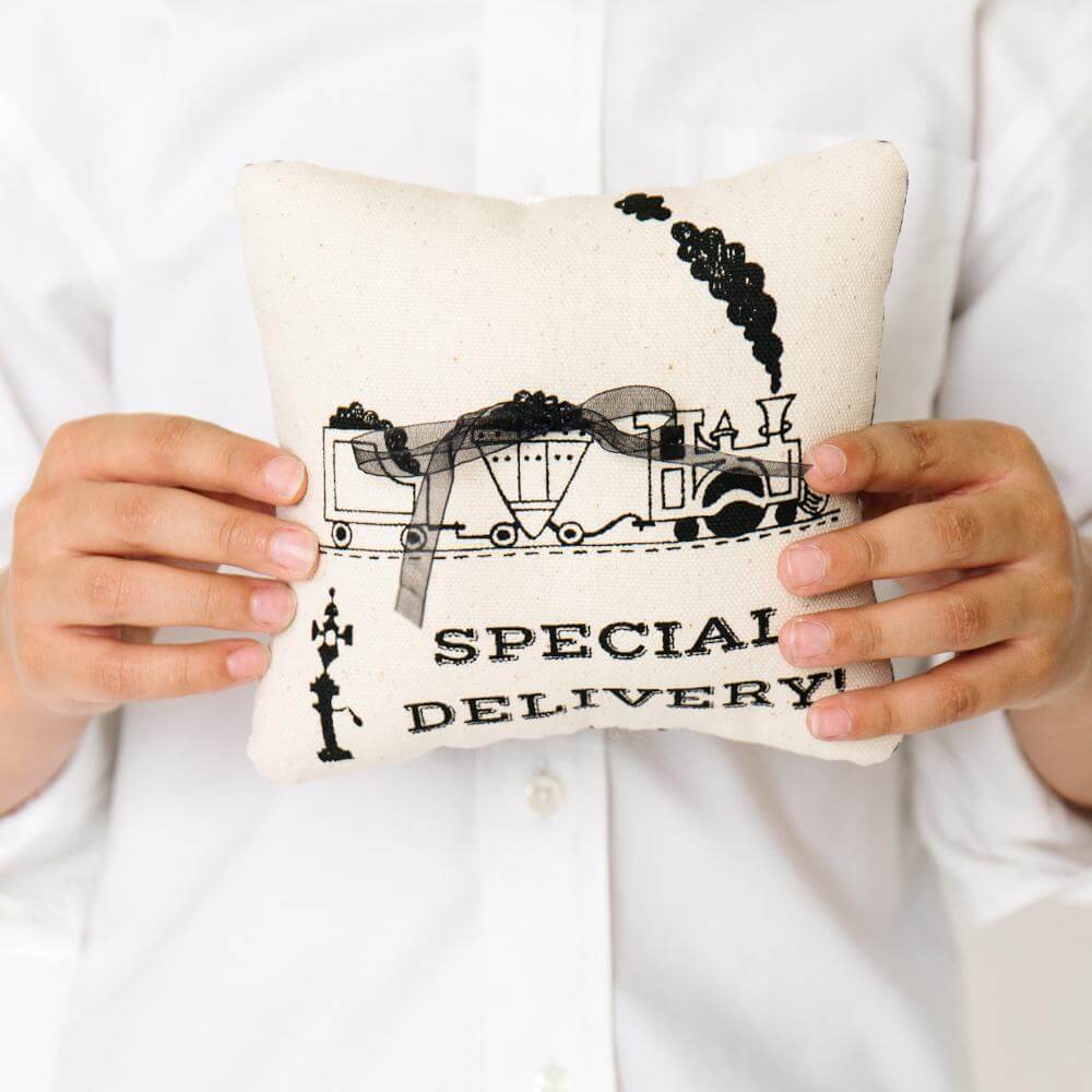 Wedding Ring Pillow: "Perfect for my dream train wedding!"