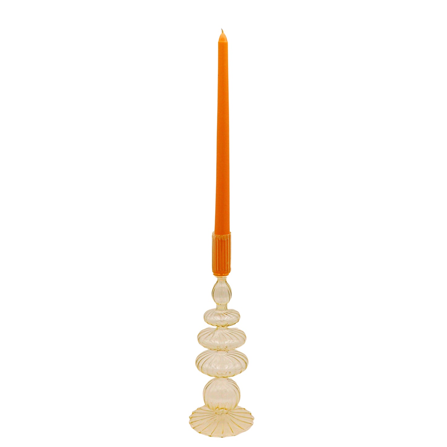 Extra Tall Mustard Taper Candle, 1 Case of 48 Packs (4 Candles per Pack)