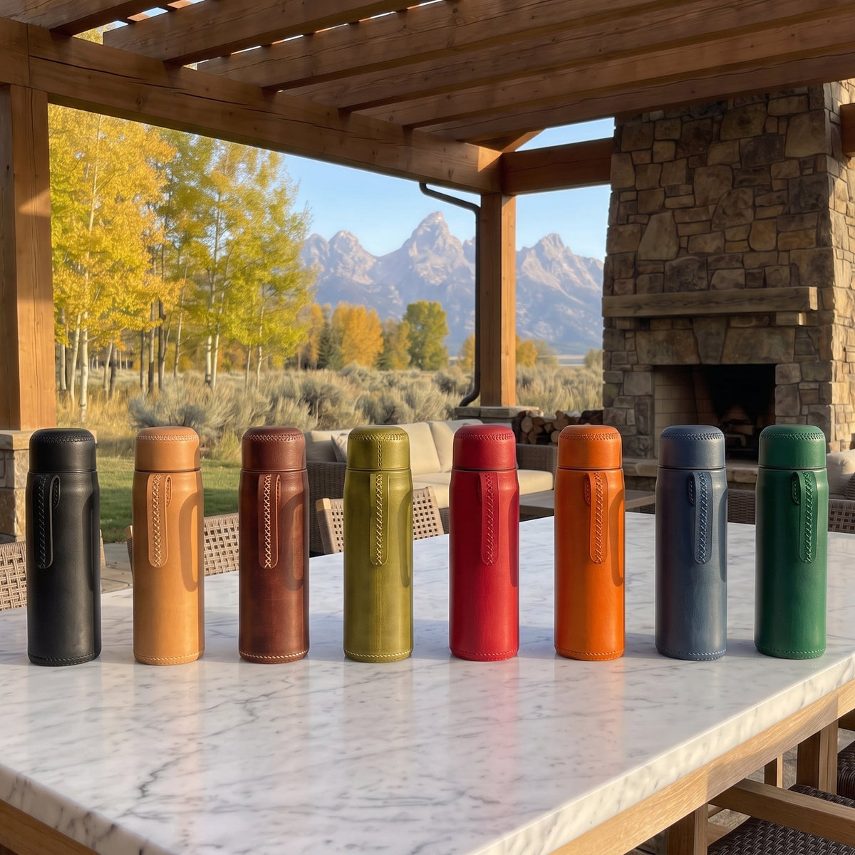 Maté | 12" Leather Thermos with Handle