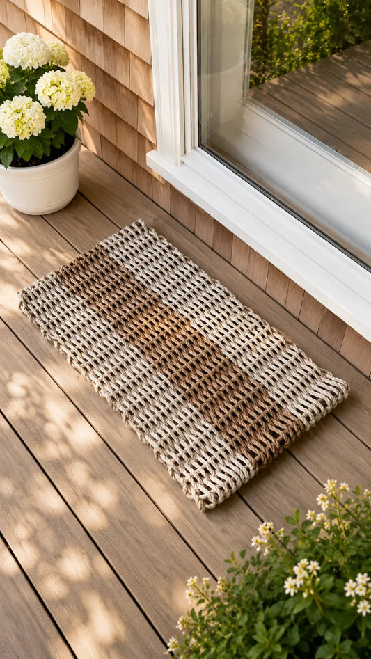 Tan & Brown Lobster Rope Doormat