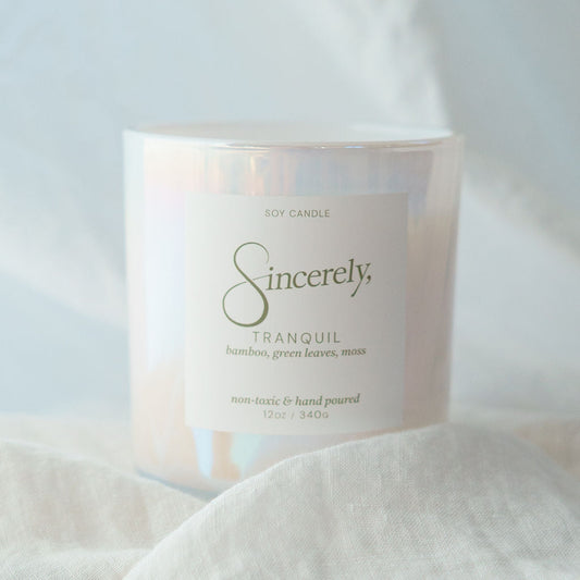 Tranquil Candle - Bamboo & Green Leaves