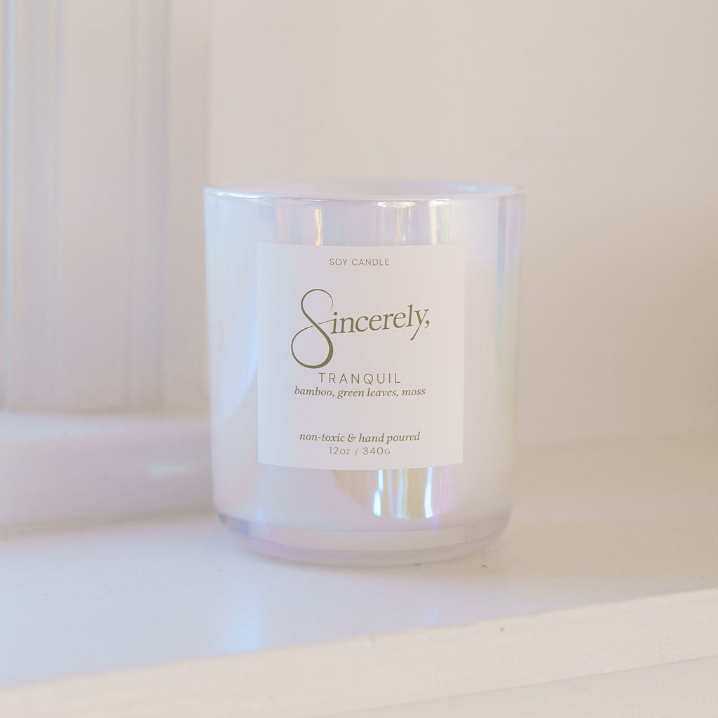 Tranquil Candle - Bamboo & Green Leaves