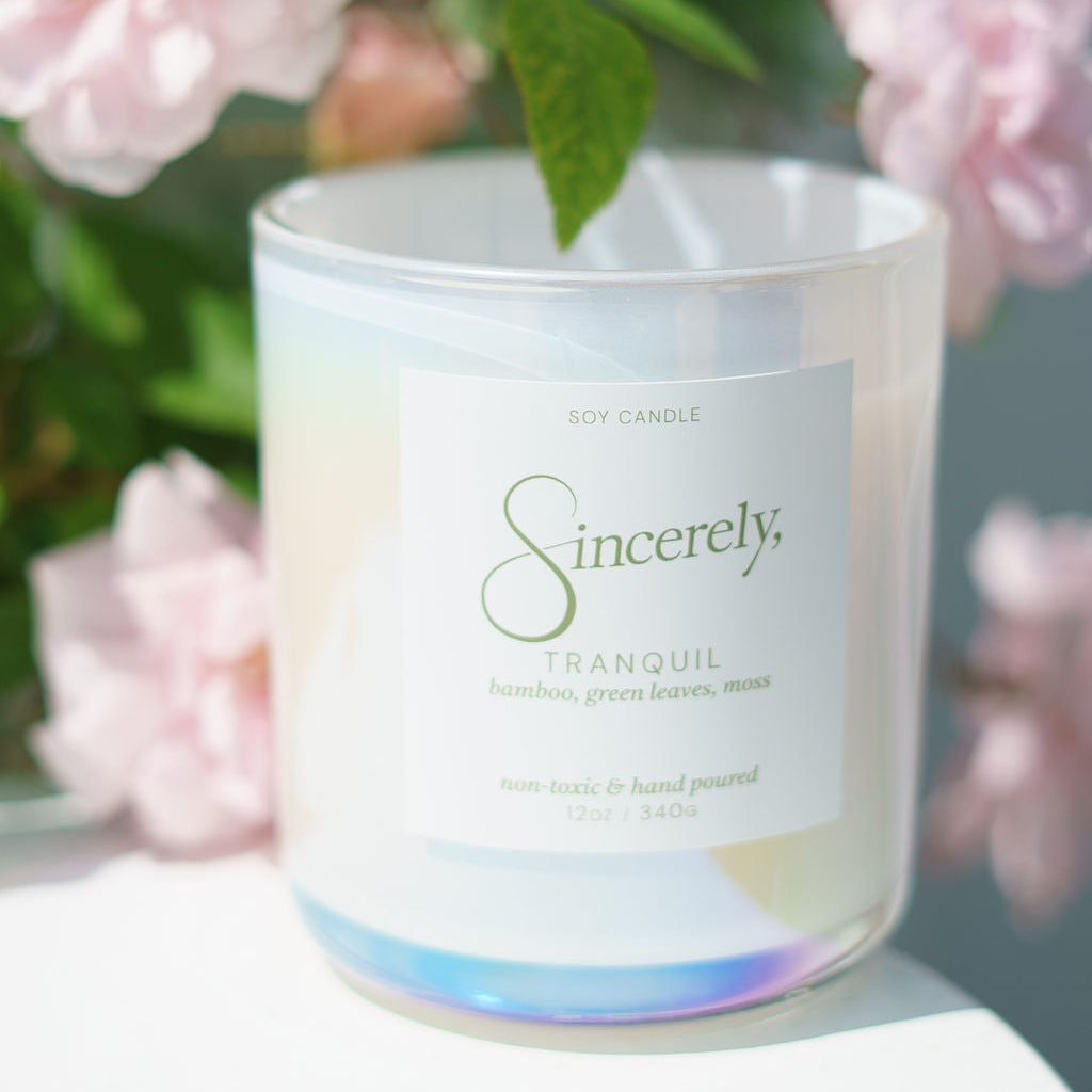 Tranquil Candle - Bamboo & Green Leaves