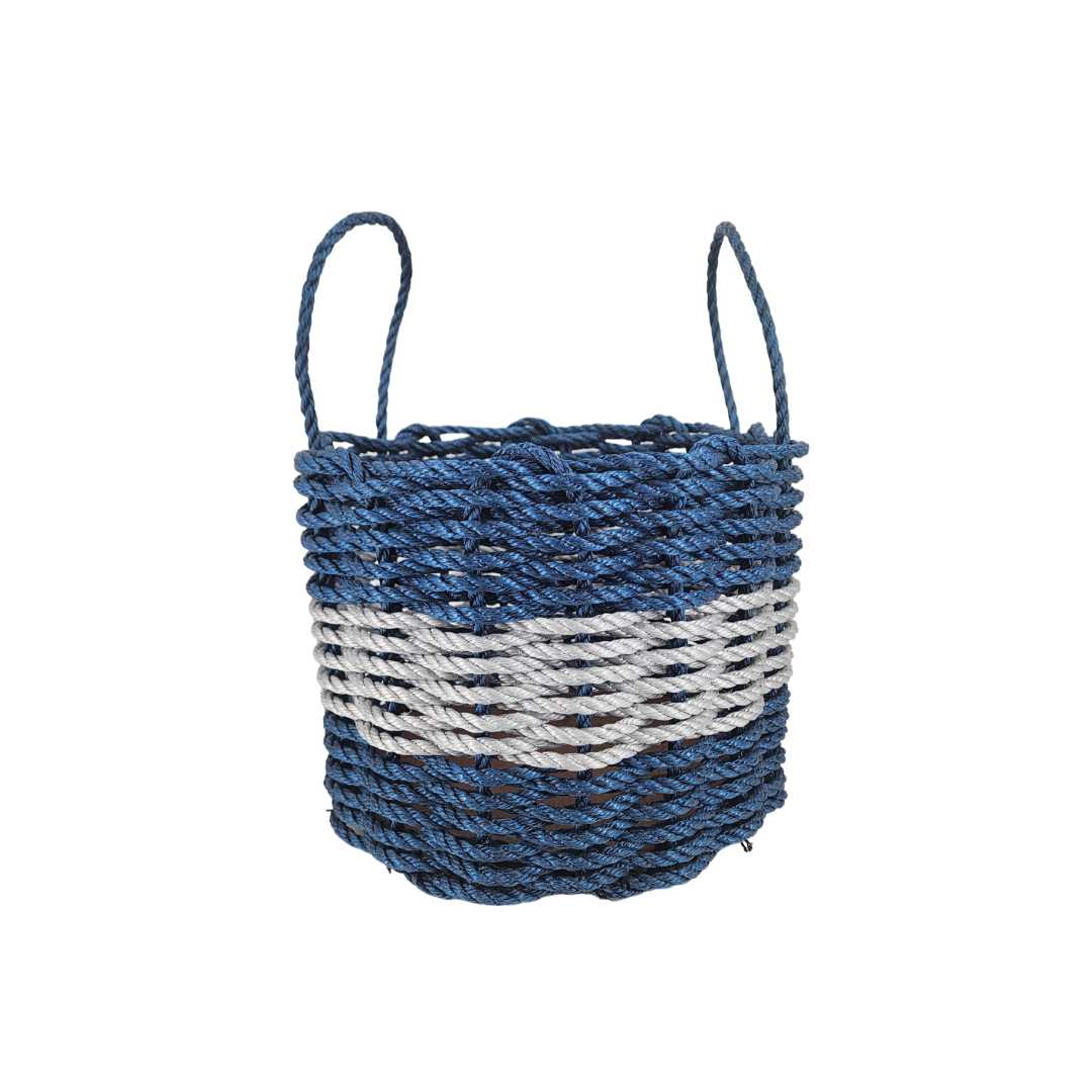 Navy Blue & Gray Rope Basket