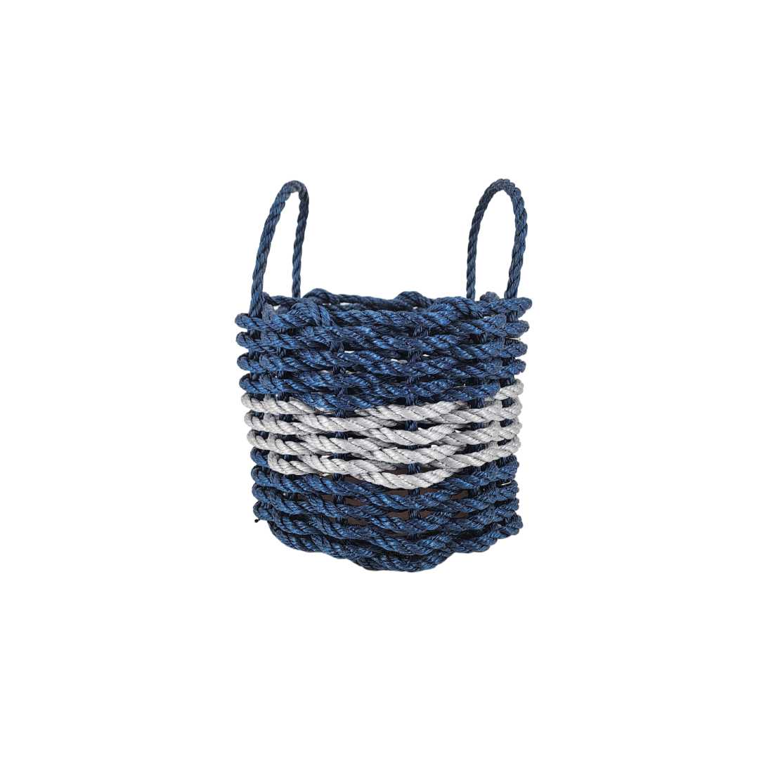 Navy Blue & Gray Rope Basket