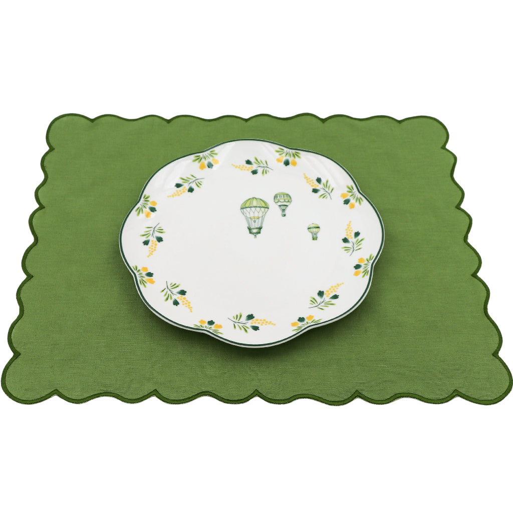 Valensole Lavender Scalloped Dinner Plate - Case of 12 Plates (+3 Bonus Plates)
