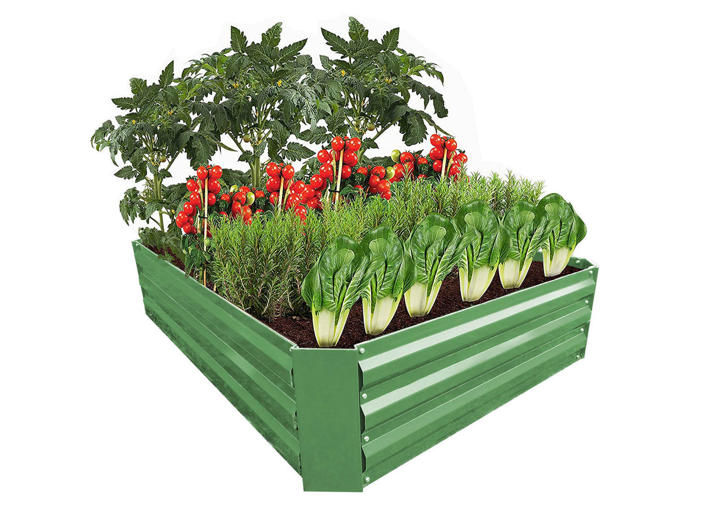 Raised Garden Bed Kit, Green, 39.4 x 39.4 x 11.8-inches