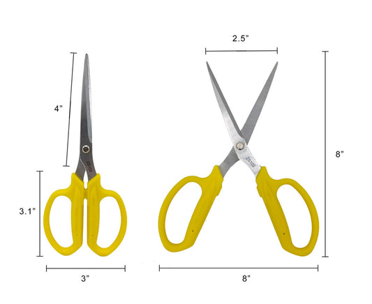 Long 3-inch Cutting Blade Floral Scissors w/ Blade Cap Chrome-plated