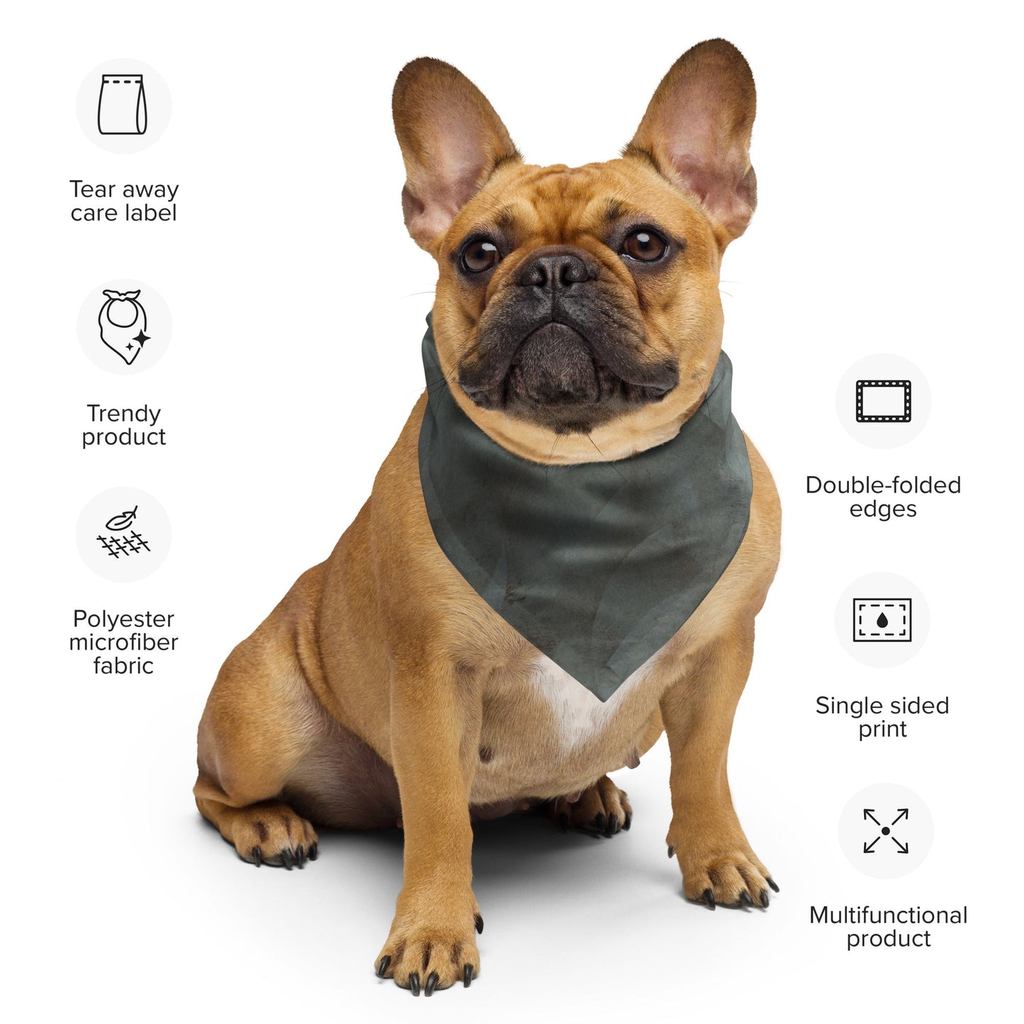 Sebastian & Clementine Gray Circles Bandana For Dogs and Cats