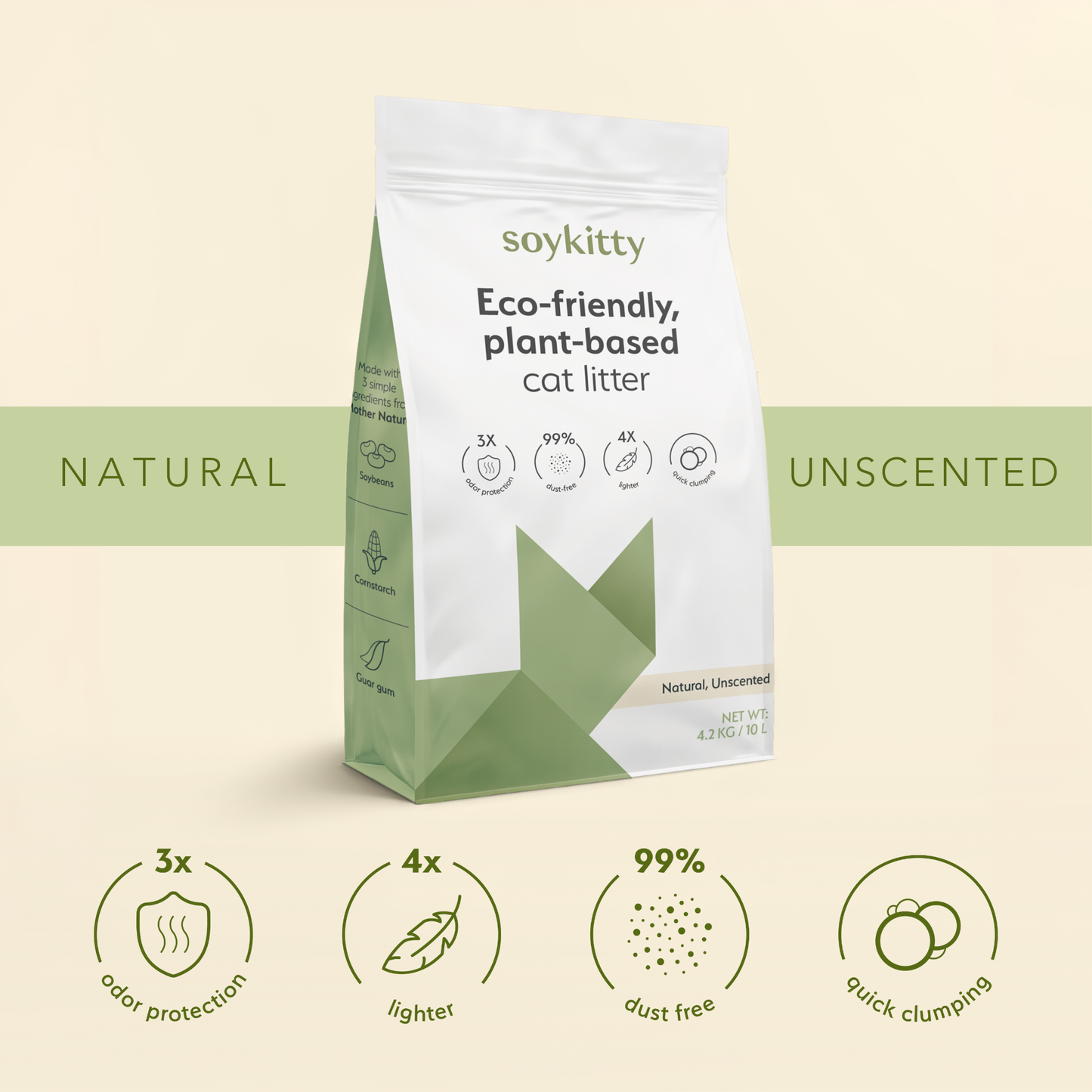 All-Natural, Non-Toxic Plant-Based Cat Litter - 1 Pack (Collective)