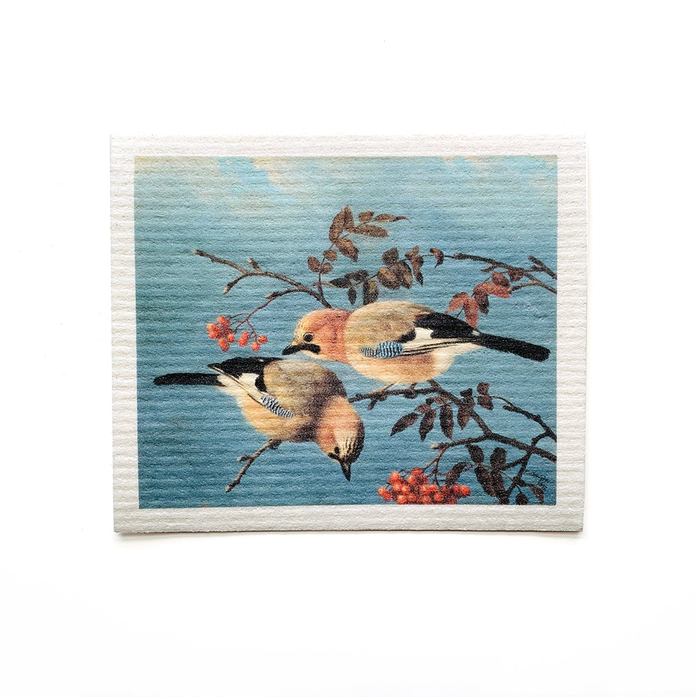 Bundle of 3 Swedish Dishcloths | Nest, Feathers, Jay Birds