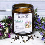 Ostara Soy Wax Candle - Heather, Rose, and Black Pepper Flower