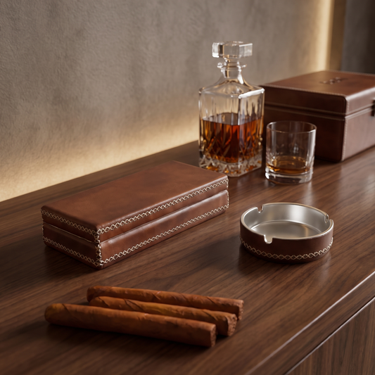 Cigarro | Cedar Wood + Leather Cigar Box