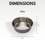 Country Living Set of 2 Hammered Stainless Steel Dog Bowls – Lavender
