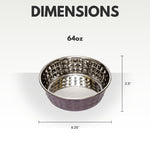 Country Living Set of 2 Hammered Stainless Steel Dog Bowls – Lavender