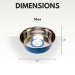 Country Living Set of 2 Heavy Gauge Stainless Steel Dog Bowls - Perfect for Food & Water
