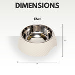 Country Living Set of 2 Round Twill Melamine Dog Bowls with Removable Stainless Steel Inserts – White Swan
