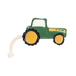 Country Living Faux Leather Green Tractor Dog Chew Toy, Durable, Safe and Non-Toxic