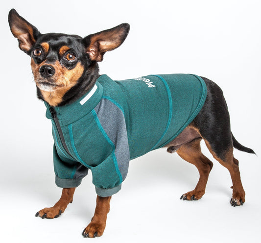 Dog Helios ® 'Eboneflow' Mediumweight 4-Way-Stretch Flexible And Breathable Performance Dog Yoga T-Shirt