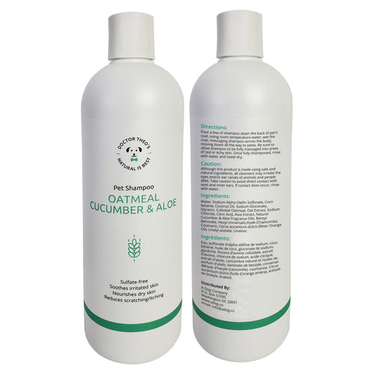 Dr. Theo’s Dog Shampoo with Oatmeal, Cucumber & Aloe, 16 oz