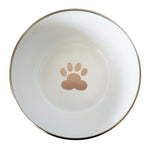 Deep Dog Bowl with Paw Print Design – Stainless Steel Bowl, Ideal for Small, Medium to Large Dogs – Rose Gold