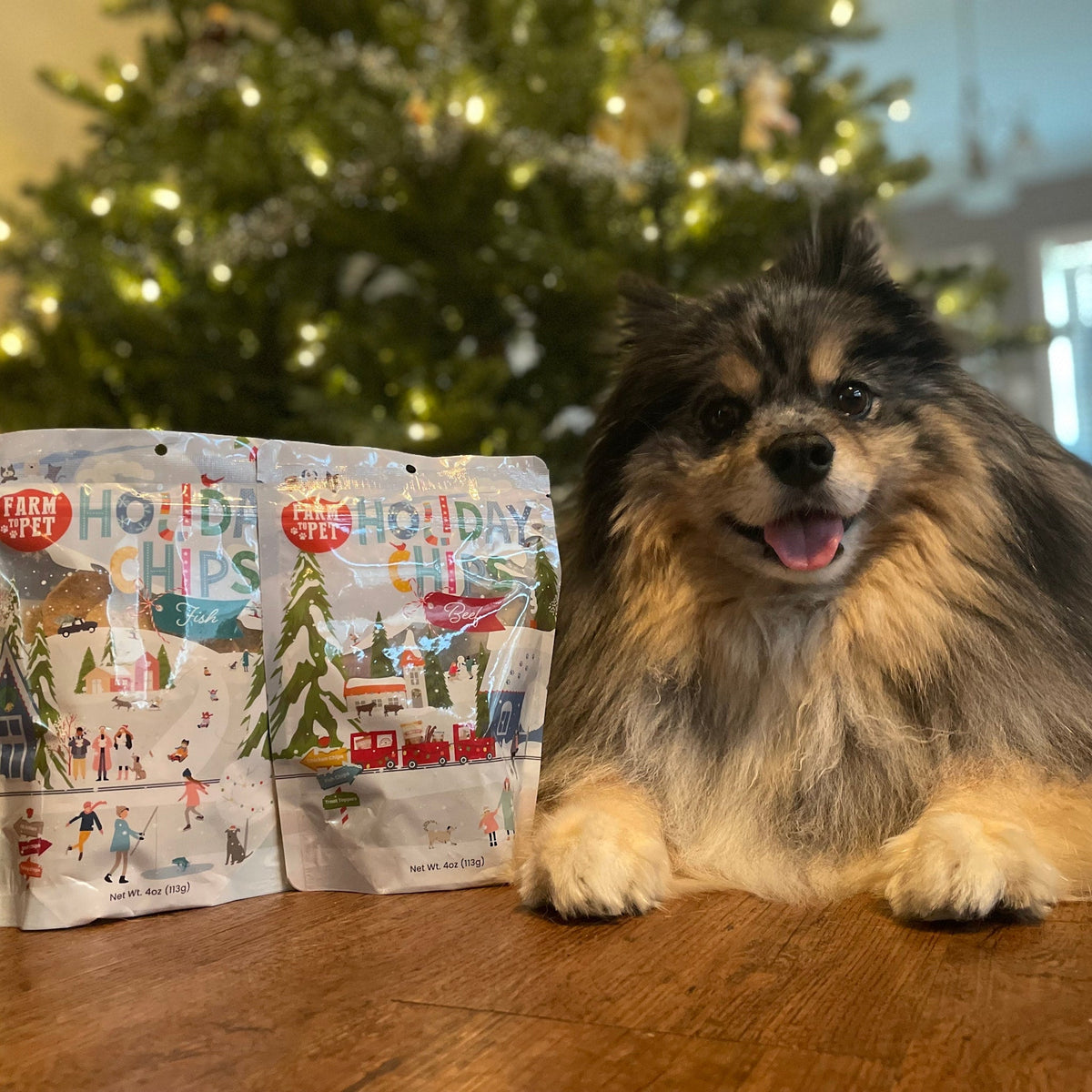 Holiday Chips Beef & Fish | Christmas Dog Treats 4oz