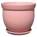 Flared Rim Planter with Attached Saucer, 6.25“x 5.5”