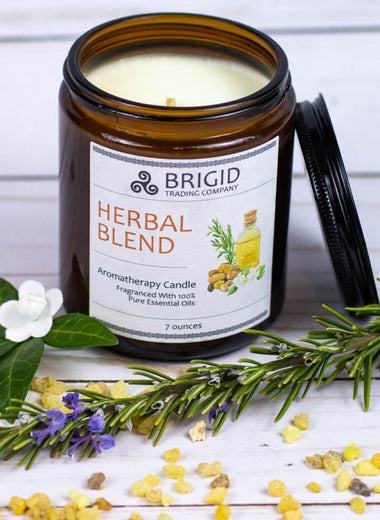 Herbal Blend Soy Wax Candle - Frankincense, Rosemary, and Myrtle