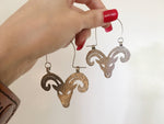 Handmade Ram Hoop Earrings: Metal Aries Jewelry