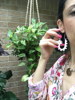 Handmade Mayan Glyph Hoop Earrings: Bird Design