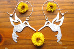 Handmade Hummingbird Hoop Earrings: Aluminum Bird Jewelry