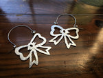 Handmade Metal Bow Hoop Earrings: Aluminum, Brass, or Copper