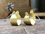 Rustic Metal Scoop Hoop Earrings: Handmade Hammered Brass