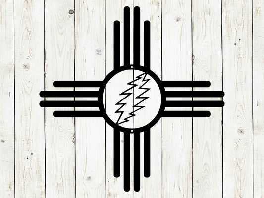Zia Sun Lightning Metal Sign | Southwest Wall Decor