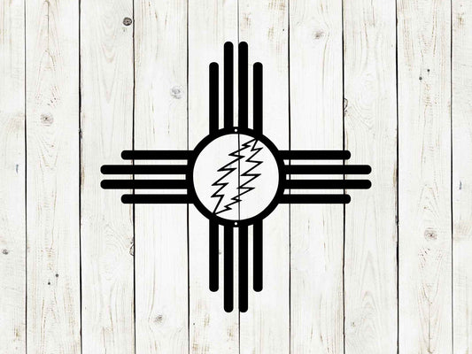 Zia Sun Lightning Metal Sign | Southwest Wall Decor