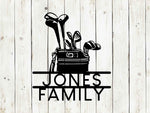 Golf Bag Custom Name Metal Sign