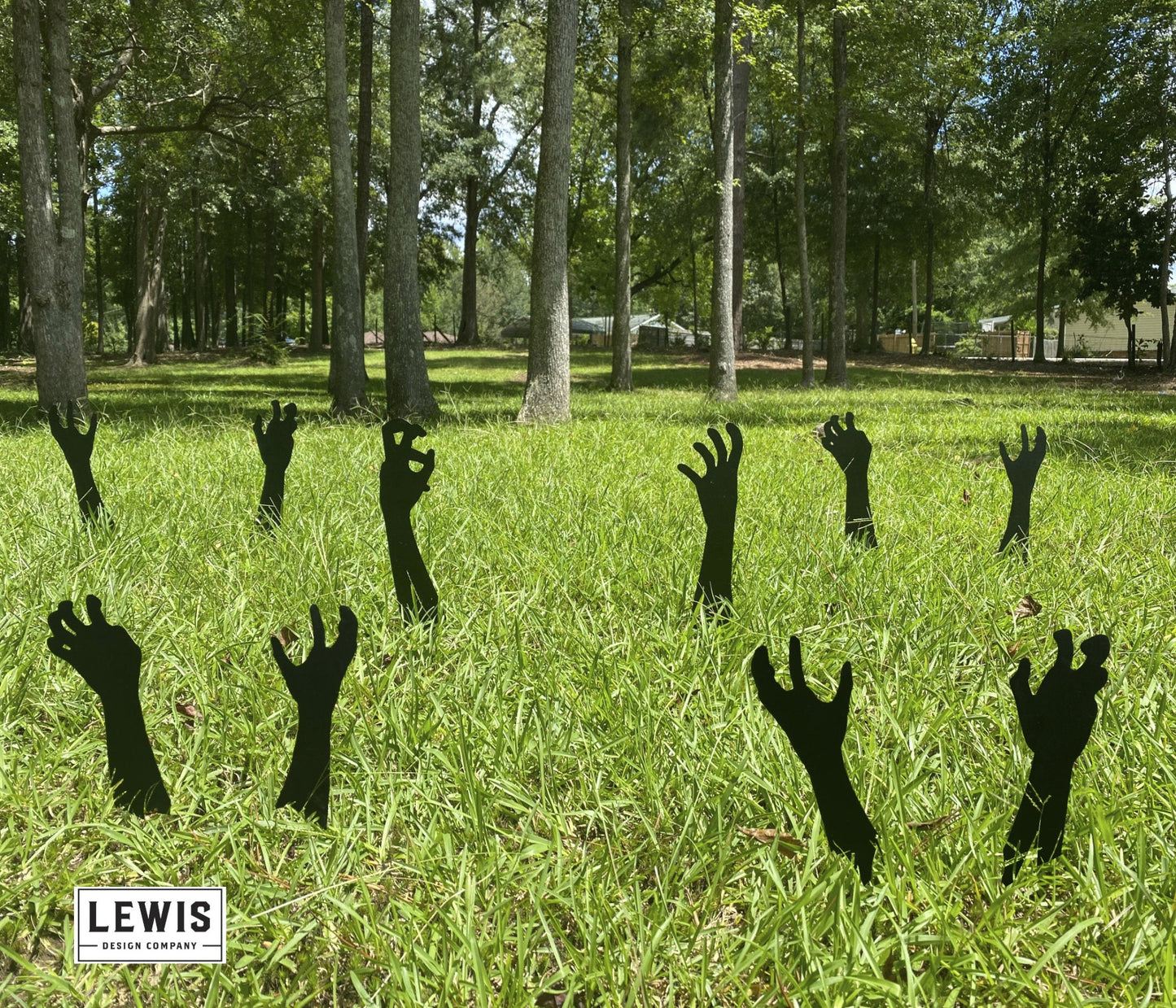 Zombie Hands Metal Yard Stakes | Halloween Lawn Decor Set