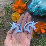 Handmade Unicorn Hoop Earrings: Aluminum or Copper
