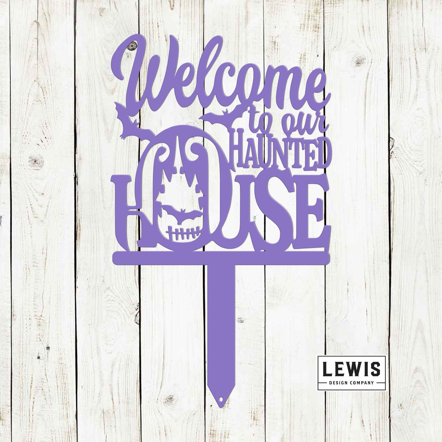 Welcome to Our Haunted House Stakes | Halloween Metal Yard Decor