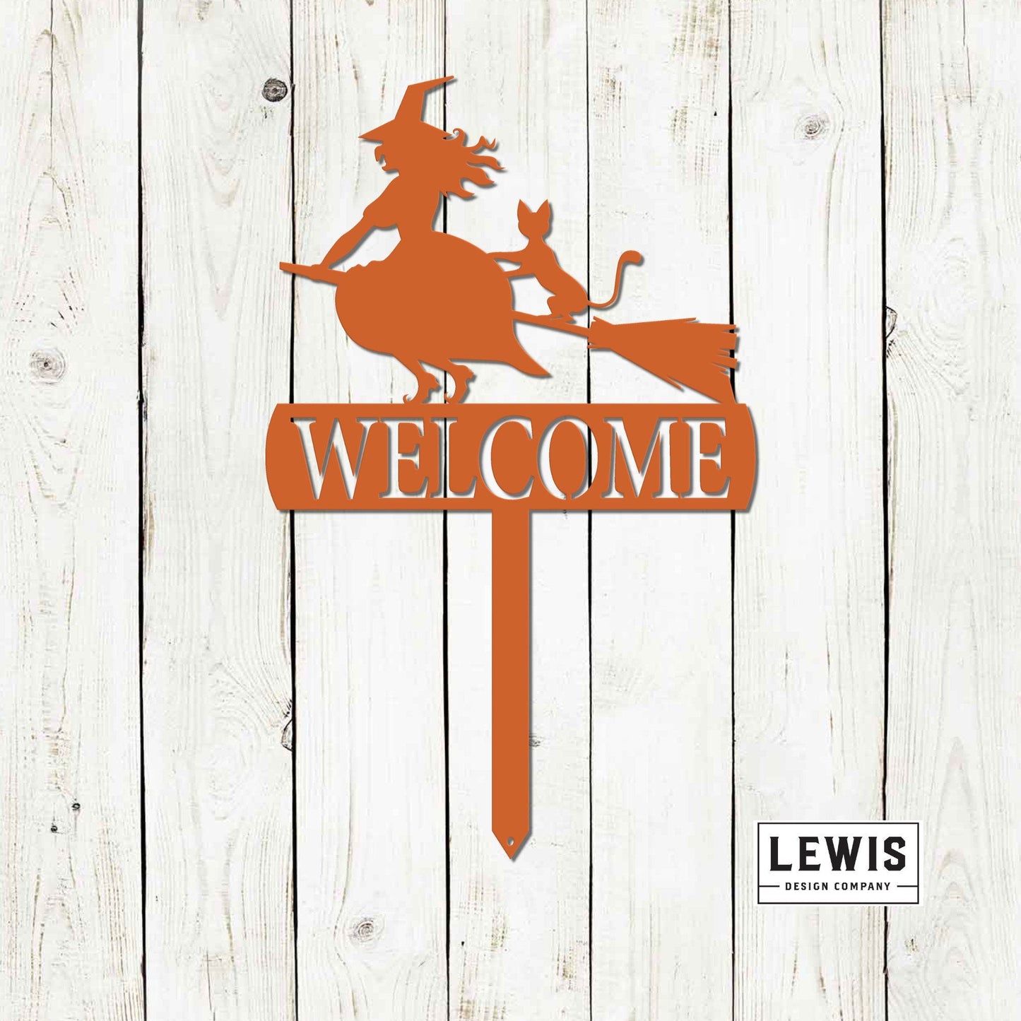 Witch Welcome Yard Stake Sign | Halloween Metal Decor