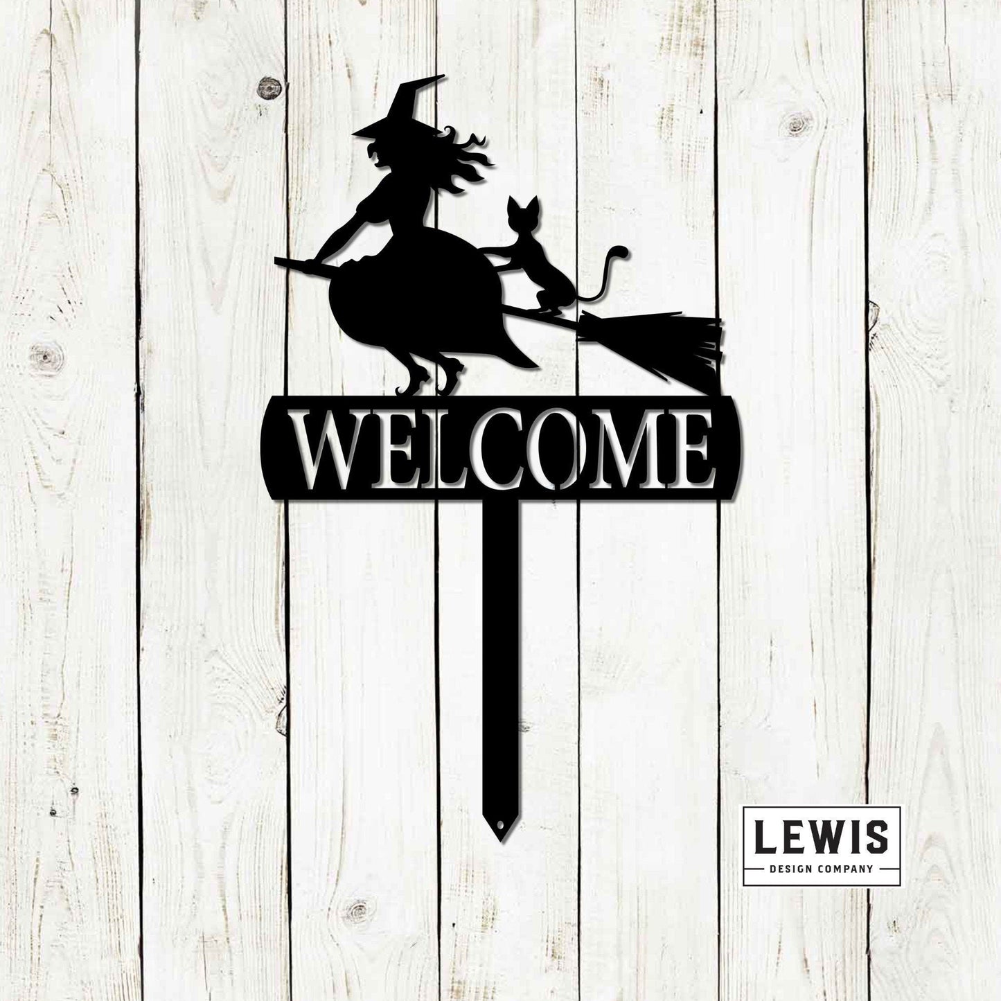 Witch Welcome Yard Stake Sign | Halloween Metal Decor