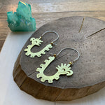 Handmade Mayan Glyph Hoop Earrings: Bird Design