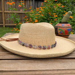 Fluorite and Kiwi Jasper Hatband, Gemstone Hat Band