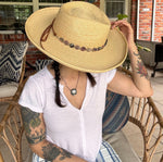 Fluorite and Kiwi Jasper Hatband, Gemstone Hat Band